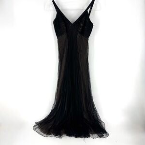 Carmen Marc Valvo Black Tulle Evening Gown Size 4